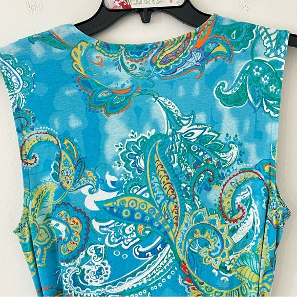 Ralph Lauren Y2K Paisley Ruffle Fit & Flare Sleeveless Dress Cotton Barely Worn - Picture 6 of 16